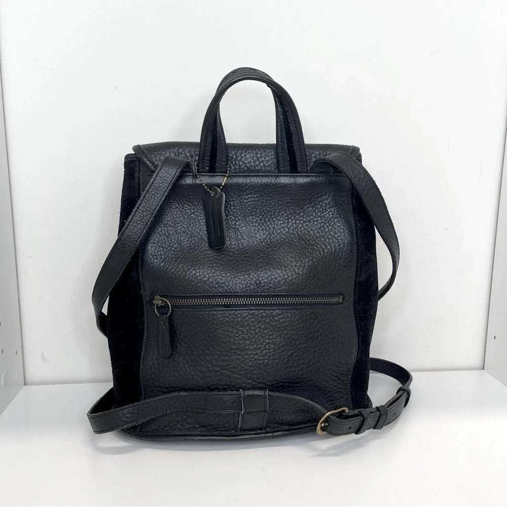 VTG 1996 COACH 9016 Black Leather/Suede Berkeley Women Backpack Made in The US